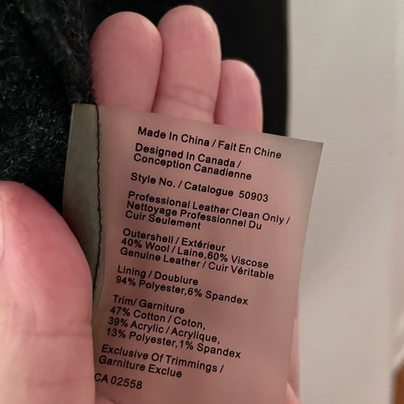 Danier Genuine Leather & Wool Jacket/Coatigan w/Snaps - Picture 8 of 9